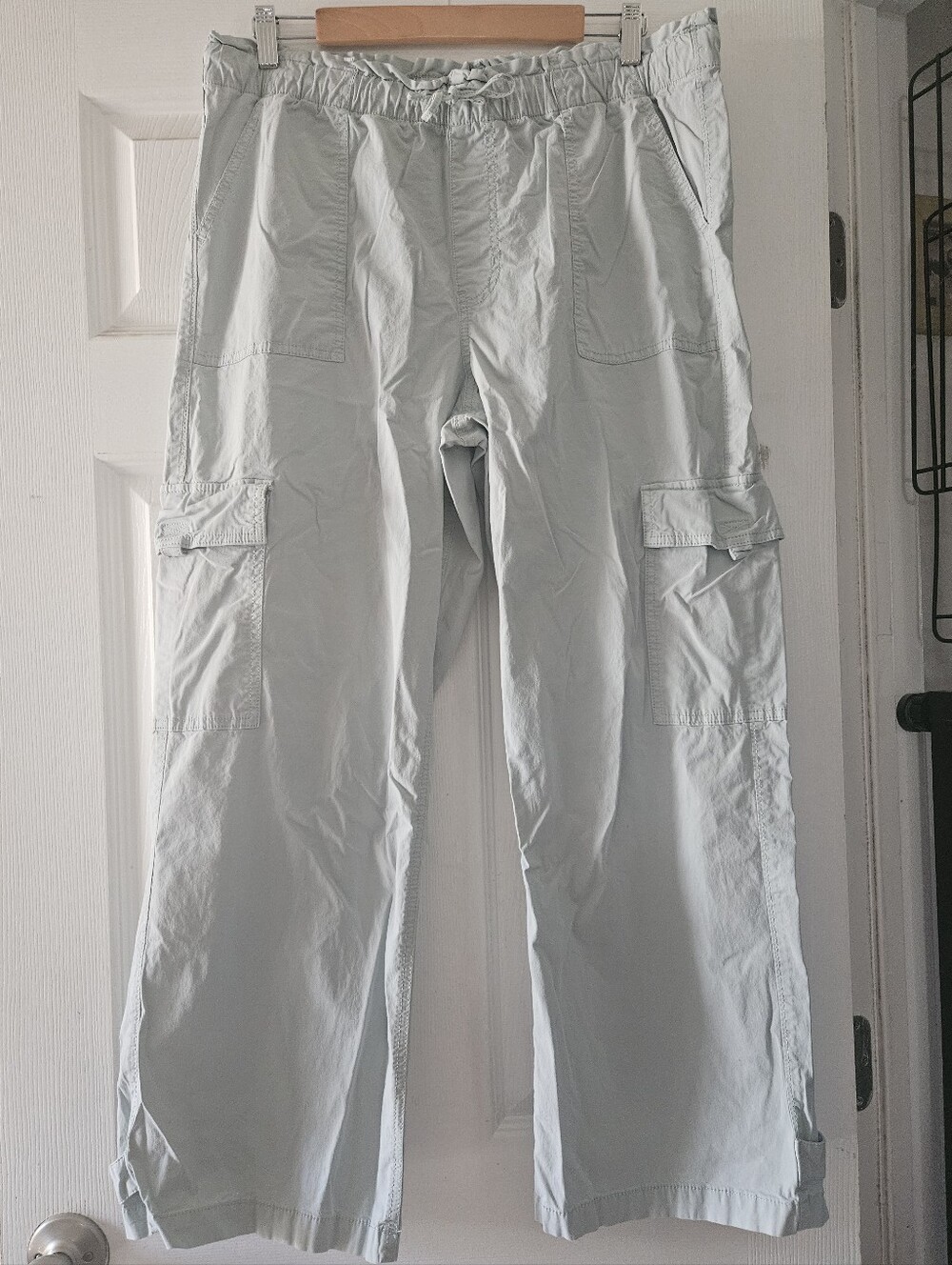 SO Light Blue Gray High Rise Cargo Pants with Elastic Waistband XL